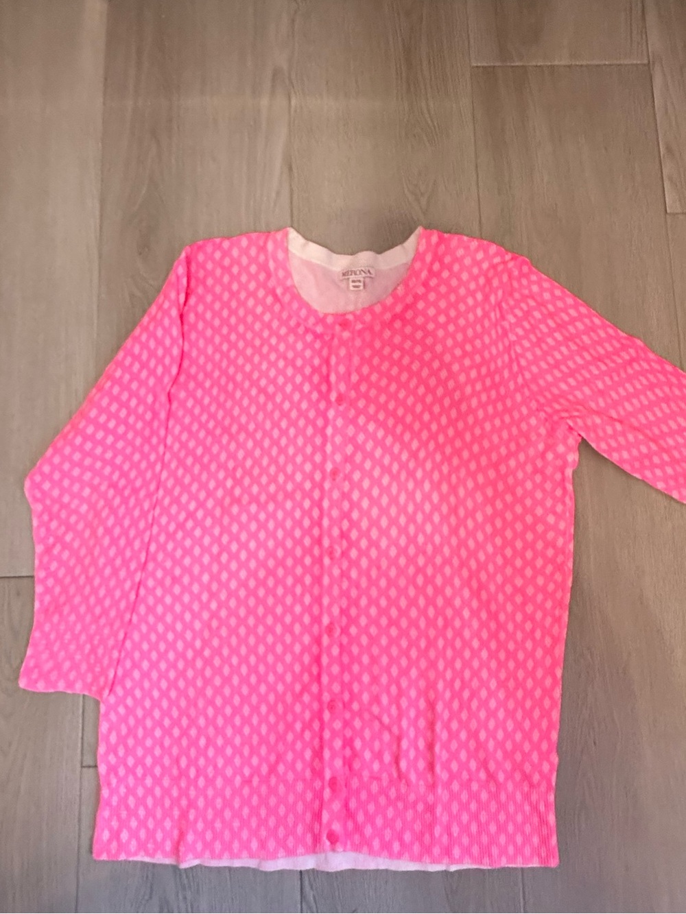 Merona Pink Patterned Knit Cardigan size XL